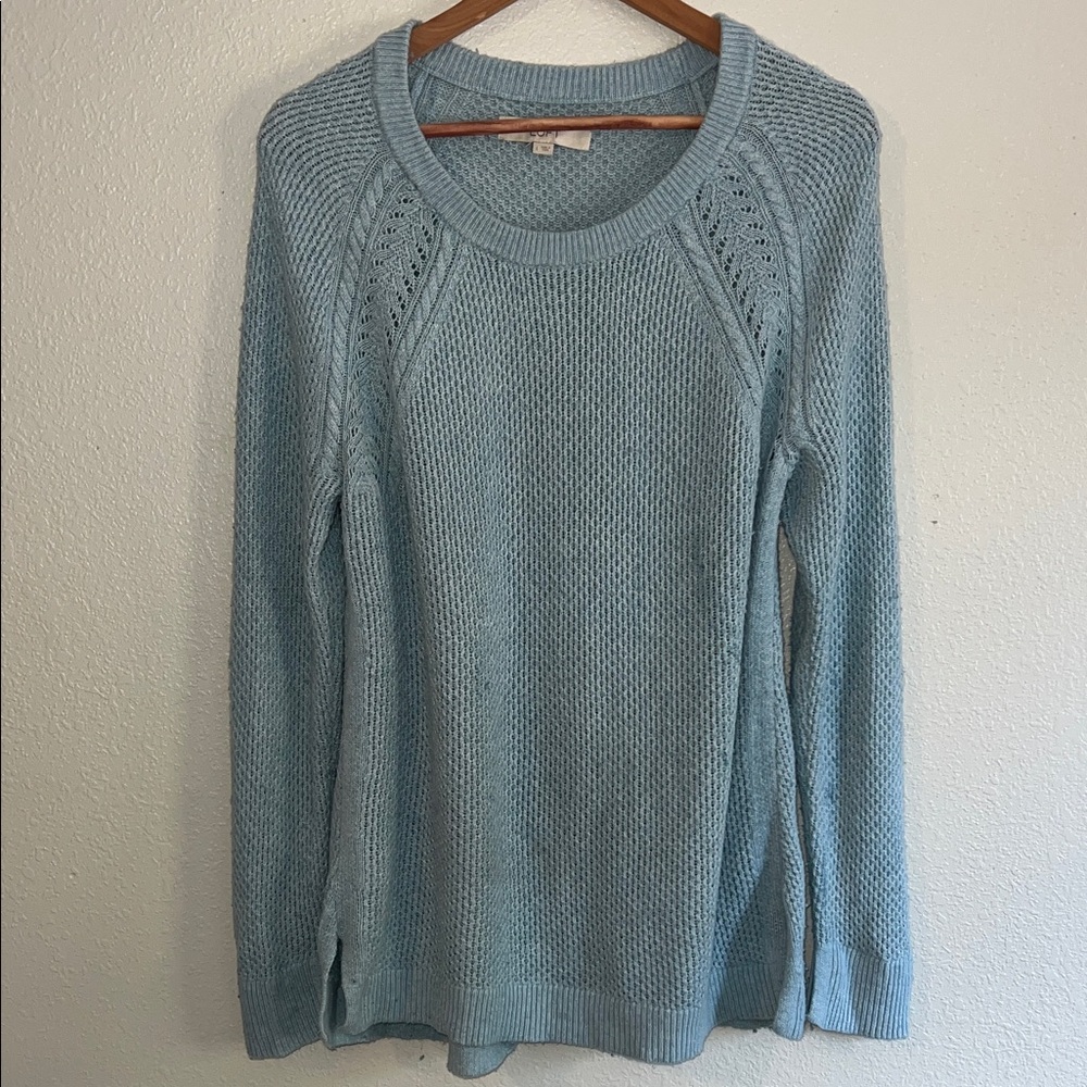 LOFT Soft Blue Women's Crew Neck Sweater